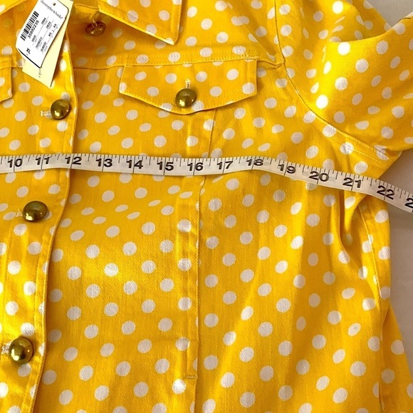 Christopher & Banks Yellow Polka Dot Button-Up Jacket – Sunshine Retro XL ☀️✨ - Picture 5 of 7